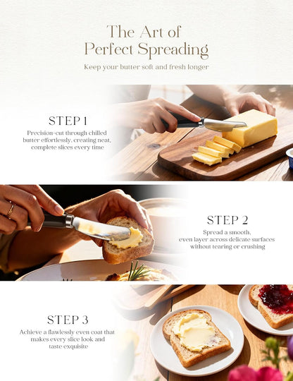 Stainless Steel Butter Spreader Knife with Handle for Kitchen White