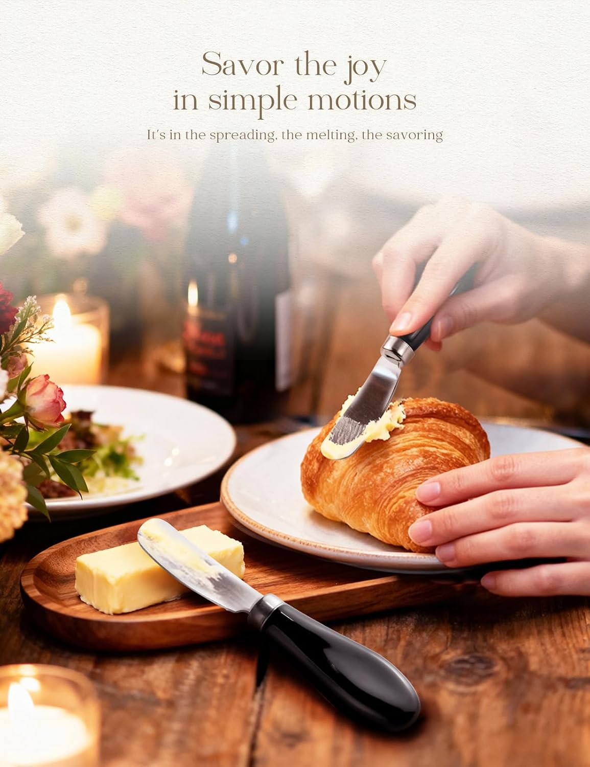 Stainless Steel Butter Spreader Knife with Handle for Kitchen White