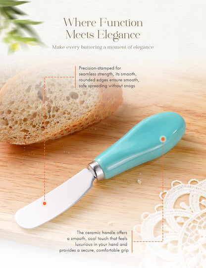 Stainless Steel Butter Spreader Knife with Handle for Kitchen White