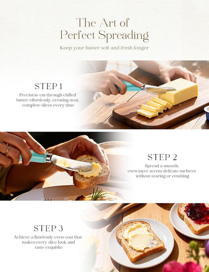 Stainless Steel Butter Spreader Knife with Handle for Kitchen White