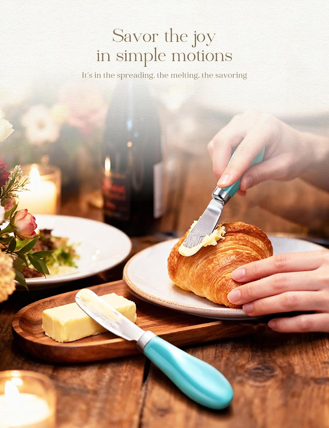 Stainless Steel Butter Spreader Knife with Handle for Kitchen White
