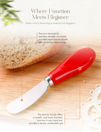 Stainless Steel Butter Spreader Knife with Handle for Kitchen White