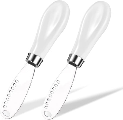 Stainless Steel Butter Spreader Knife with Handle for Kitchen White