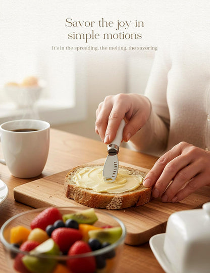 Stainless Steel Butter Spreader Knife with Handle for Kitchen White
