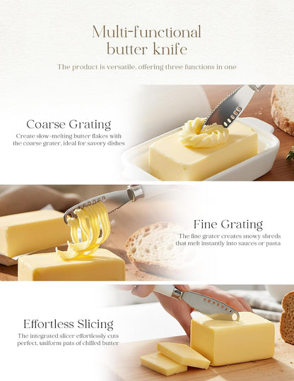 Stainless Steel Butter Spreader Knife with Handle for Kitchen White
