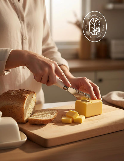 Stainless Steel Butter Spreader Knife with Handle for Kitchen White