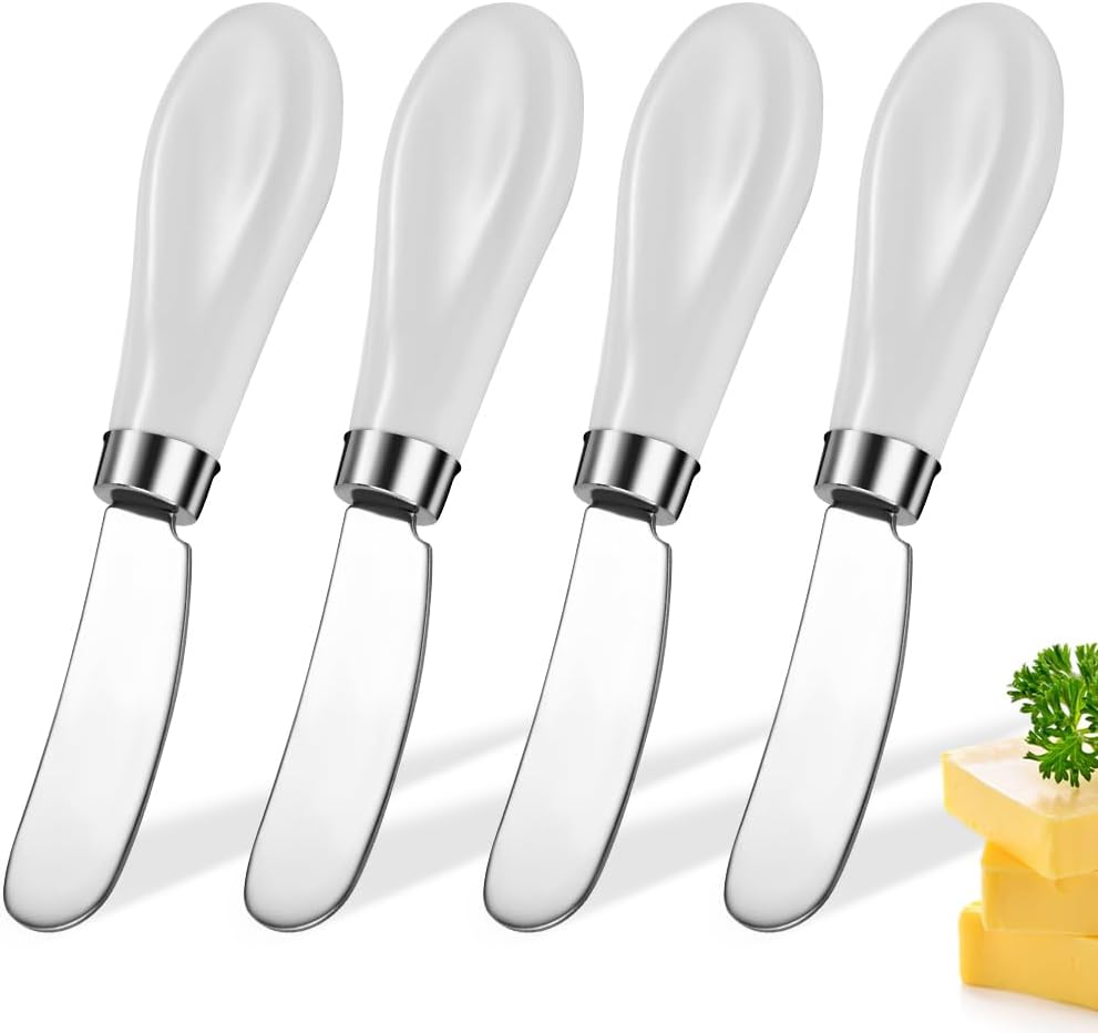 Stainless Steel Butter Spreader Knife with Handle for Kitchen White