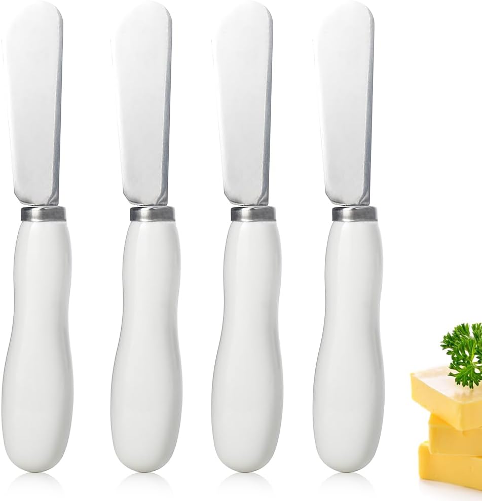 Stainless Steel Butter Spreader Knife with Handle for Kitchen White