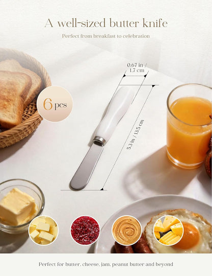 Stainless Steel Butter Spreader Knife with Handle for Kitchen White