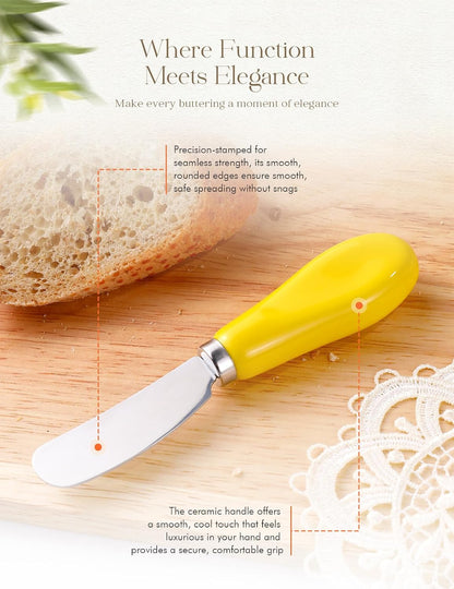 Stainless Steel Butter Spreader Knife with Handle for Kitchen White