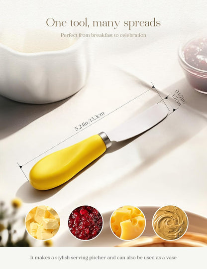 Stainless Steel Butter Spreader Knife with Handle for Kitchen White