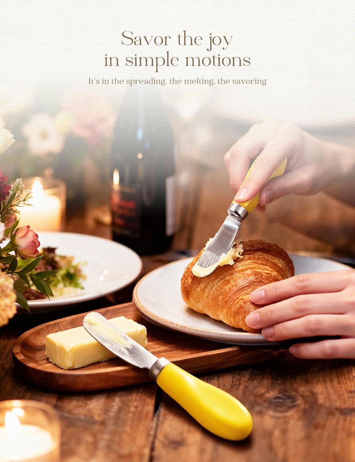 Stainless Steel Butter Spreader Knife with Handle for Kitchen White