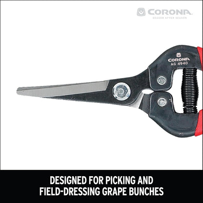 Long Curved Snips – 1.75″ Tempered Steel Precision Garden Shears for Fruit, Herbs, Flowers & Vineyard Use