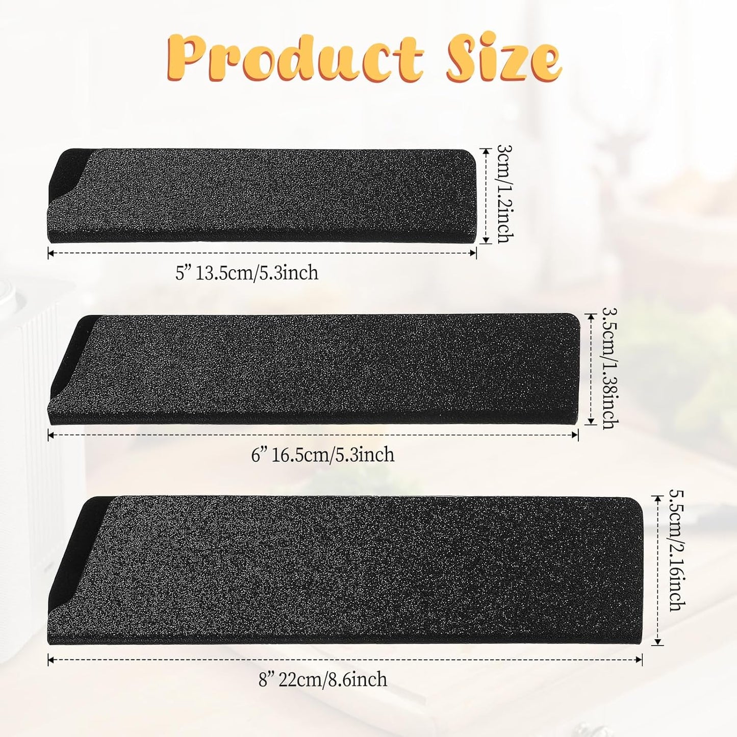 2 Pcs Knife Covers or Sleeves 8" x 2.2" Knife Edge Guard Universal Waterproof Kitchen Knife Sheath, Chef Knife Sheath, Plastic Knife Cover for Kitchen Knives, Black