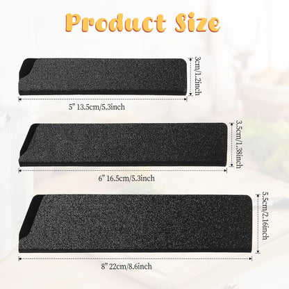 2 Pcs Knife Covers or Sleeves 8" x 2.2" Knife Edge Guard Universal Waterproof Kitchen Knife Sheath, Chef Knife Sheath, Plastic Knife Cover for Kitchen Knives, Black