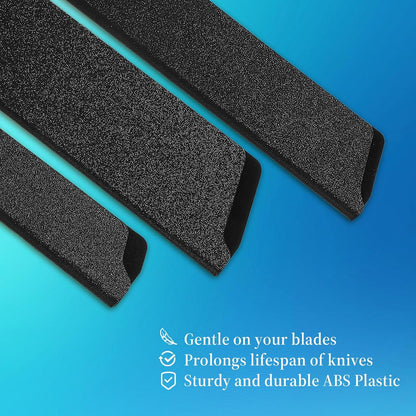 2 Pcs Knife Covers or Sleeves 8" x 2.2" Knife Edge Guard Universal Waterproof Kitchen Knife Sheath, Chef Knife Sheath, Plastic Knife Cover for Kitchen Knives, Black