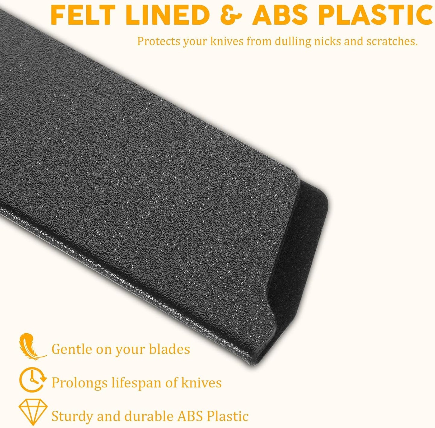 2 Pcs Knife Covers or Sleeves 8" x 2.2" Knife Edge Guard Universal Waterproof Kitchen Knife Sheath, Chef Knife Sheath, Plastic Knife Cover for Kitchen Knives, Black