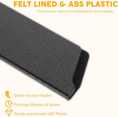 2 Pcs Knife Covers or Sleeves 8" x 2.2" Knife Edge Guard Universal Waterproof Kitchen Knife Sheath, Chef Knife Sheath, Plastic Knife Cover for Kitchen Knives, Black