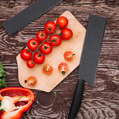 2 Pcs Knife Covers or Sleeves 8" x 2.2" Knife Edge Guard Universal Waterproof Kitchen Knife Sheath, Chef Knife Sheath, Plastic Knife Cover for Kitchen Knives, Black