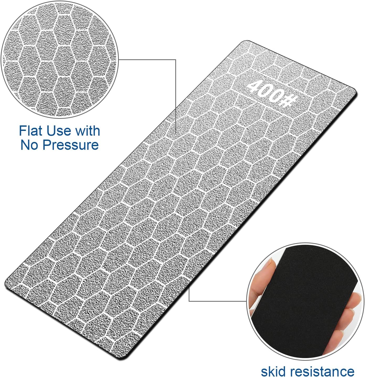 Diamond Sharpening Stone,3 Side 400/1000/6000 Grit Premium Industrial Diamond & Ceramic Whetstone Knife Sharpener Stone With Edge Grip holder and Non-slip Base