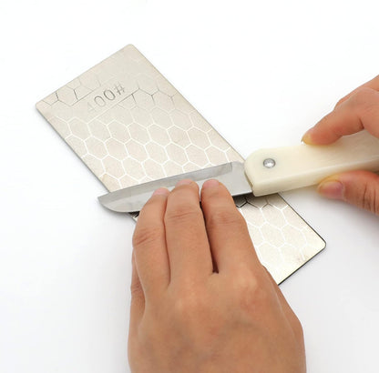 Diamond Sharpening Stone,3 Side 400/1000/6000 Grit Premium Industrial Diamond & Ceramic Whetstone Knife Sharpener Stone With Edge Grip holder and Non-slip Base