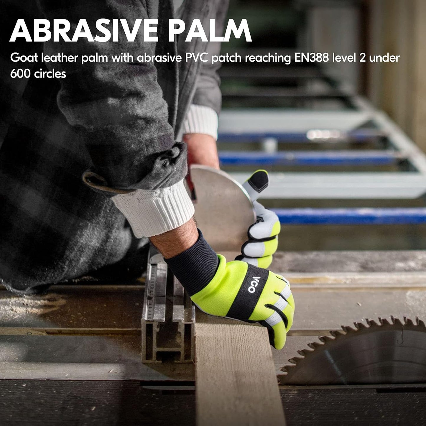 ... 1Pair Chainsaw Gloves, 12-Layer Chainsaw Protection on Left Hand Back,Goat leather Work Gloves, Mechanic Gloves