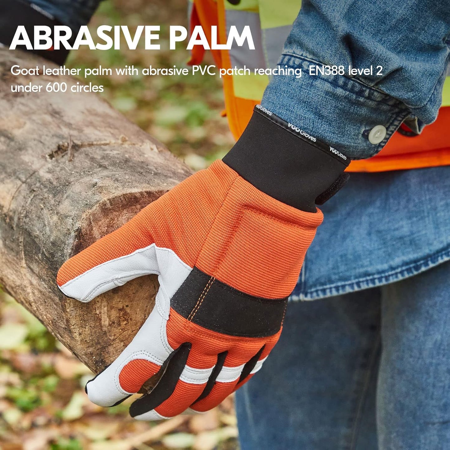 ... 1Pair Chainsaw Gloves, 12-Layer Chainsaw Protection on Left Hand Back,Goat leather Work Gloves, Mechanic Gloves