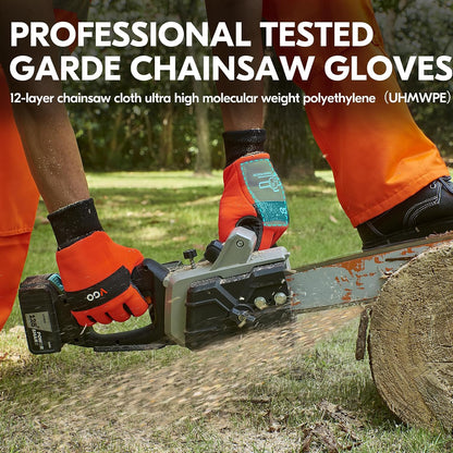 ... 1Pair Chainsaw Gloves, 12-Layer Chainsaw Protection on Left Hand Back,Goat leather Work Gloves, Mechanic Gloves