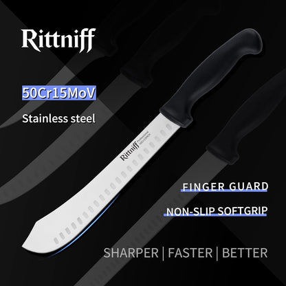 5 PCS Chef Knives with Roll Bag, Kitchen Knife Set, Sharp Stainless Steel Camping Knife for Cutting Meat, Fruits & Vegetables - Black