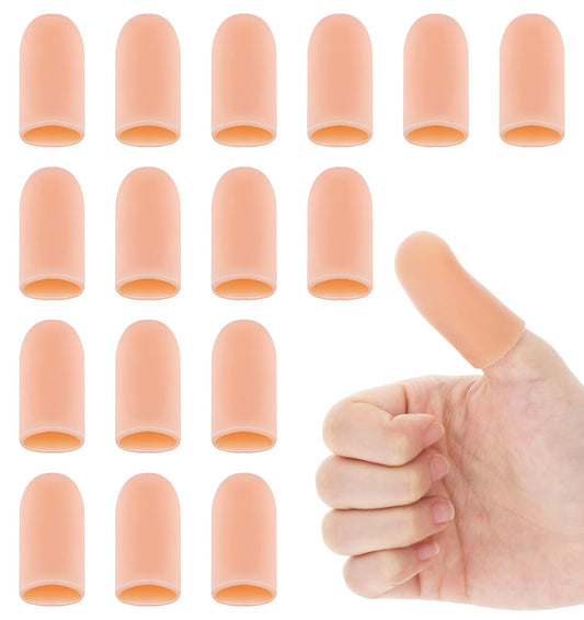 16Pcs Thumb Covers, Silicone Thumb Protector Covers Polyethylene Fiber Finger Cots for Cover Wounds, Reusable Finger Guard Cover Pain Relief for Wounds Cracking Comfortable Fit & Easy to Use