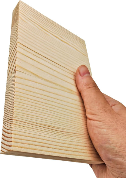 4PCS Rectangle Wood Boards Unfinished Wood Blocks for Crafting, 8x6x1in Blank Whittling Wooden Blocks for Wood Carving,Painting & Burning