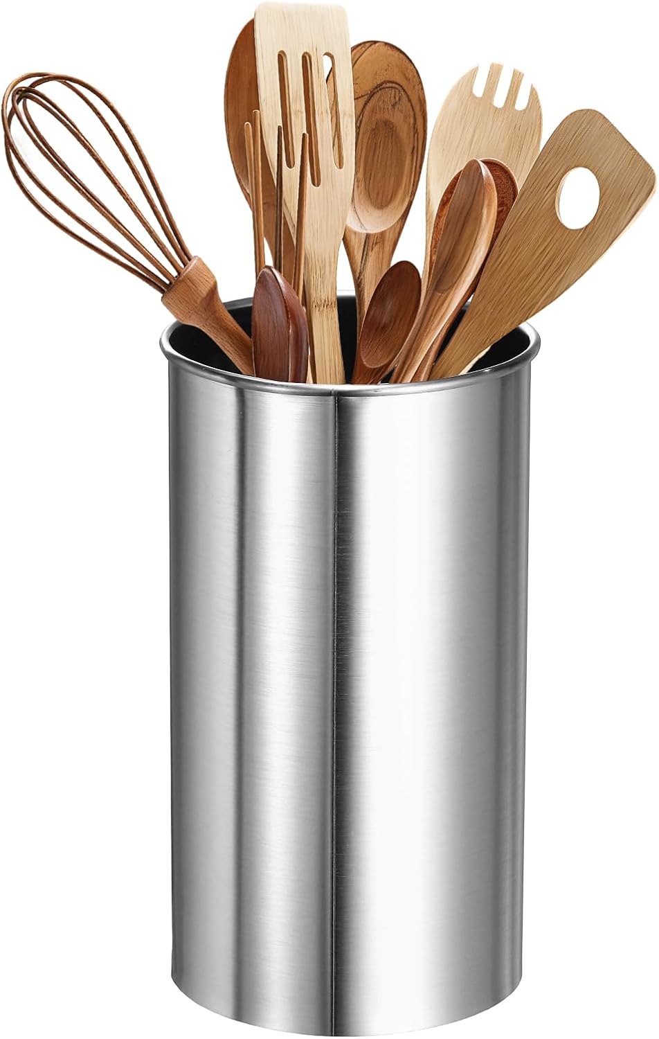 uxcell Kitchen Utensil Holder, 3.1x4.7 Stainless Steel Utensil Cutlery Holder Cooking Flatware Organizer for Kitchen Restaurant Countertop Fork, Straw, Knives, Spoon, Chopstick, Silver