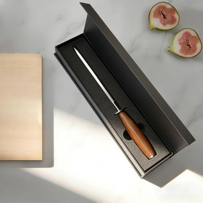 Kangdelun 8" Sharpening Steel - Professional Honing Rod for Kitchen Knives, High-Carbon Steel Rod, Heat-Treated Natural Ash Wood Handle, Premium Gift Box