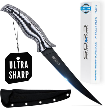 SORD Fillet Knife - 5-9" Filet Knives For Fish - Razor Sharp Boning Knife - Saltwater and Freshwater Fishing - Includes Kydex Sheath - Full Tang Blades | G10 Non Slip Grip | Corrosion Resistant