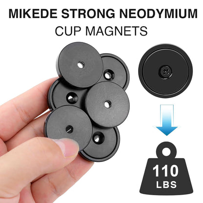 MIKEDE 12 Pack Neodymium Bar Magnets, 70LB Strong Rare Earth Mounting Magnet Heavy Duty, Rectangular Magnet with Countersunk Hole and Steel Capsule, Magnets Strips for Home, Garage - 2.36x0.53x0.2in