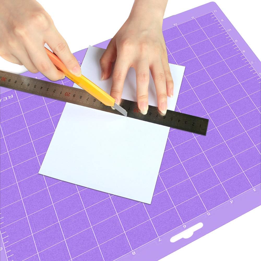 REALIKE 12x12 Lightgrip Cutting Mat Compatible with Cricut Maker 3/Maker 4/Maker/Explore 3/4/Air 2/Air/One(3 Mats), Gridded Adhesive Non-Slip Cut Mat for Crafts, Quilting, Sewing and All Arts