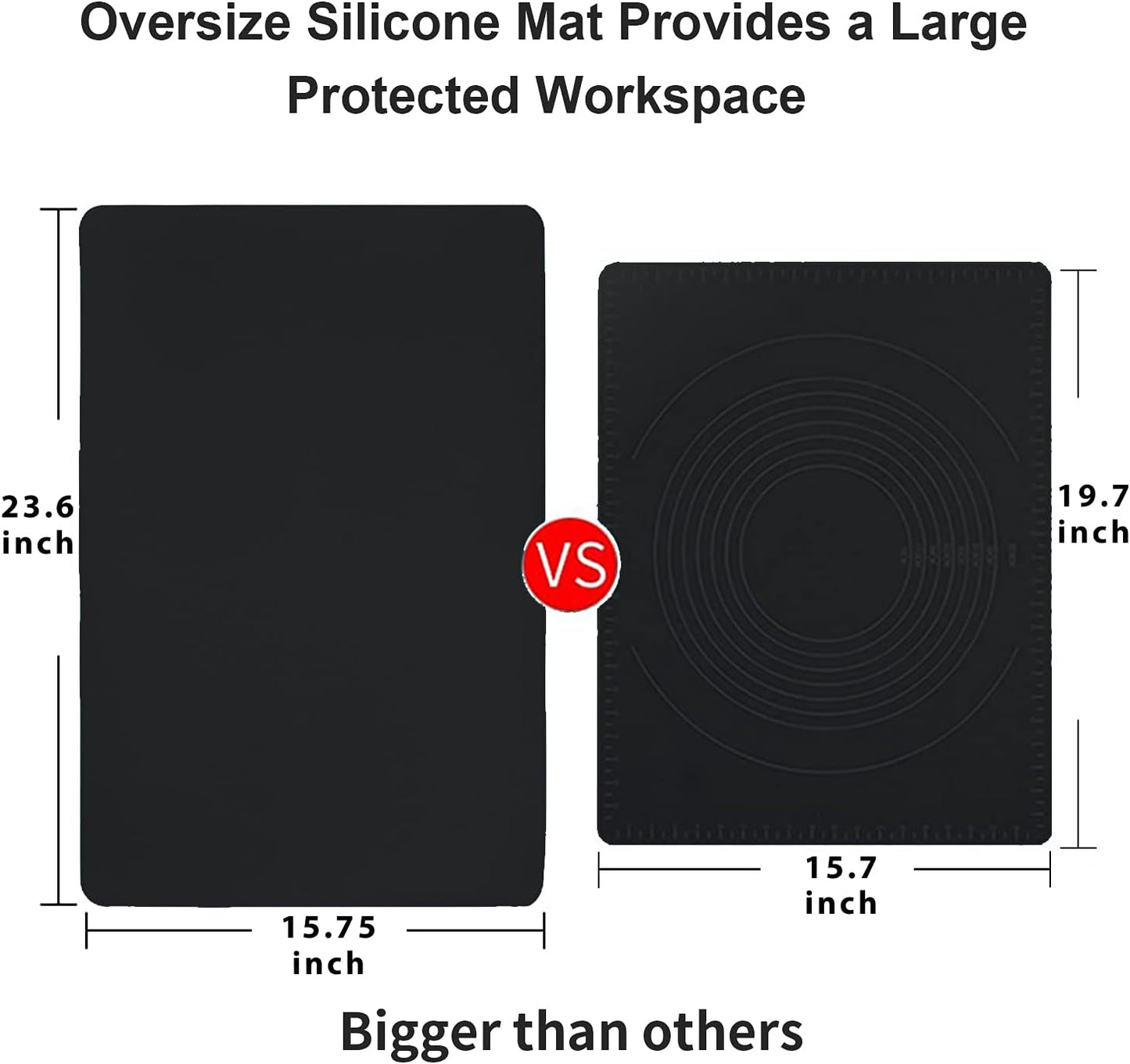 Extra Large Dark Green Countertop Mat - Silicone Table Kitchen Desk Mat - Non-Slip & Heat Resistant - Dinner Placemat Pastry Dough Rolling Mat - Colors B