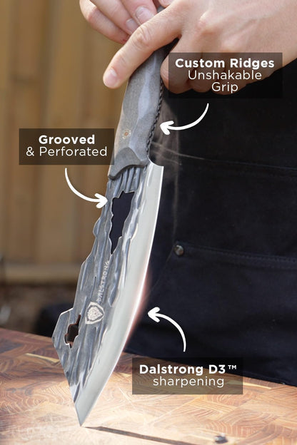 Dalstrong Curved Fillet Boning Knife 6”- Barbarian Series - Premium Swedish 14C28N High Carbon Stainless Steel - Black Brown Wood Handle Knife - Professional Fillet Knife- Sheath Included