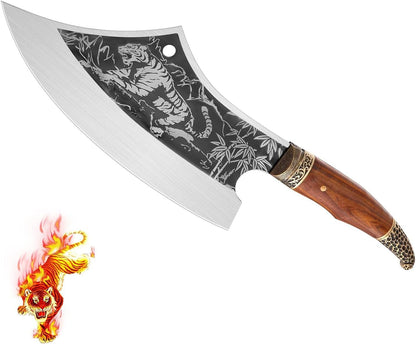 Golden Bird Meat Cleaver Heavy Duty Butcher Knife Hand Forged Bone Chopper Full Tang High Carbon Steel Kitchen Chef Knife for Home with Gift Box