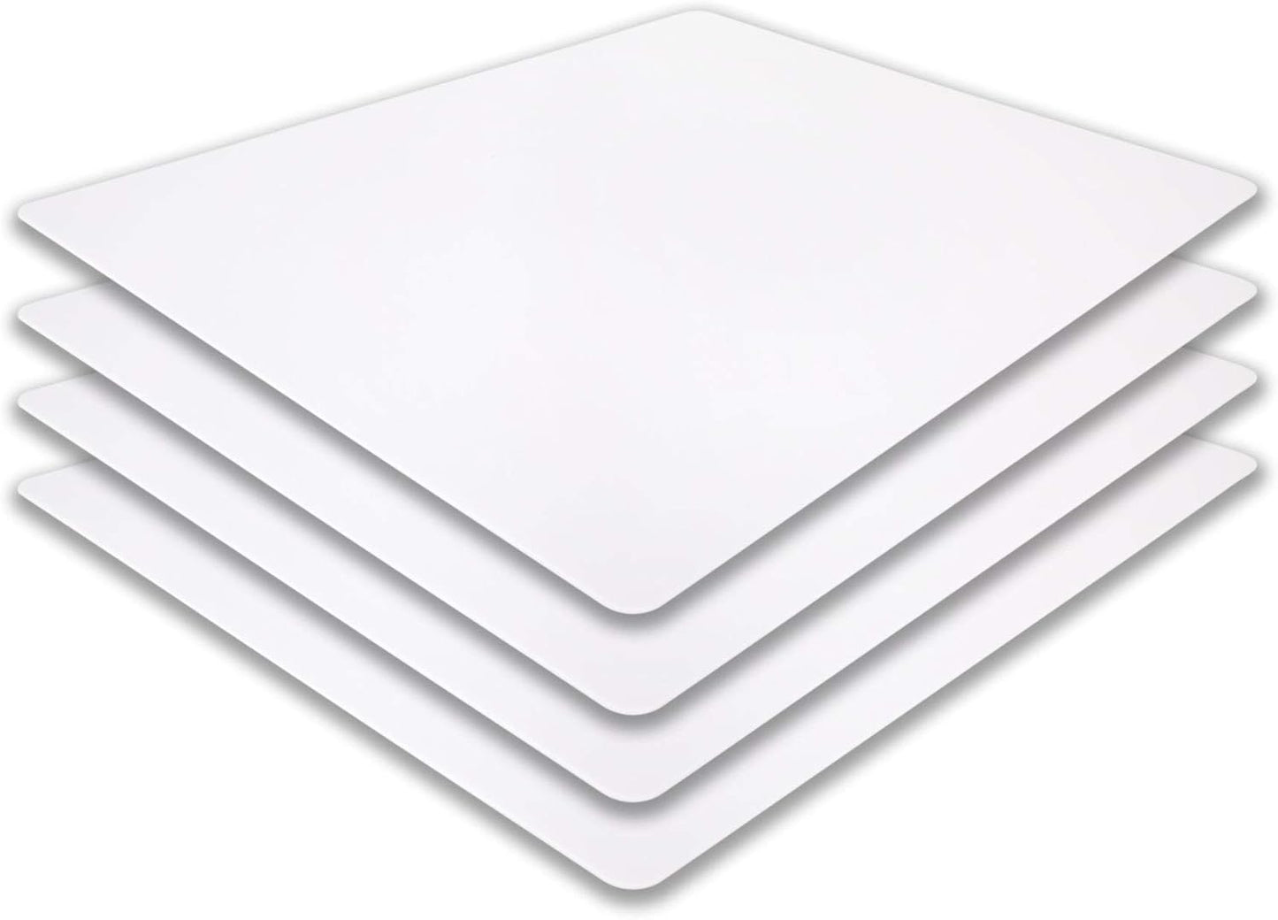 Commercial Grade Cutting Board Mats 15 x 12 Inch - 4 Pack Set, Flexible 1/16" Inch Thick White Plastic, Made from HDPE and NSF Approved for Food Service