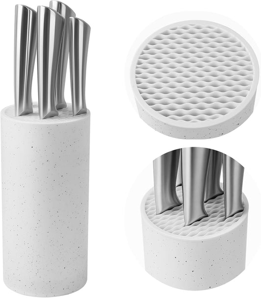Universal Knife Block Without Knives: Qoosea Knife Block Detachable Knife Storage Space Saver for Kitchen Knife Organizer White