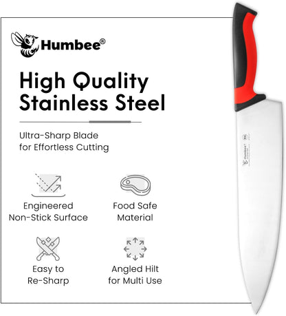 7.5-Inch Nakiri Knife, High Carbon Stainless Steel Hollow Grind Blade, Razor Sharp Edge, Ergonomic Non-Slip Handle, Cleaver Style, DT-50 Series, Orange