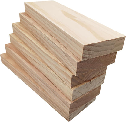 4PCS Rectangle Wood Boards Unfinished Wood Blocks for Crafting, 8x6x1in Blank Whittling Wooden Blocks for Wood Carving,Painting & Burning