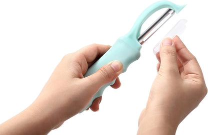 Spring Chef Premium Swivel Vegetable Peeler, Soft Grip Handle and Ultra Sharp Stainless Steel Blades - Perfect Kitchen Peeler For Veggie, Fruit, Potato, Carrot, Apple - Black