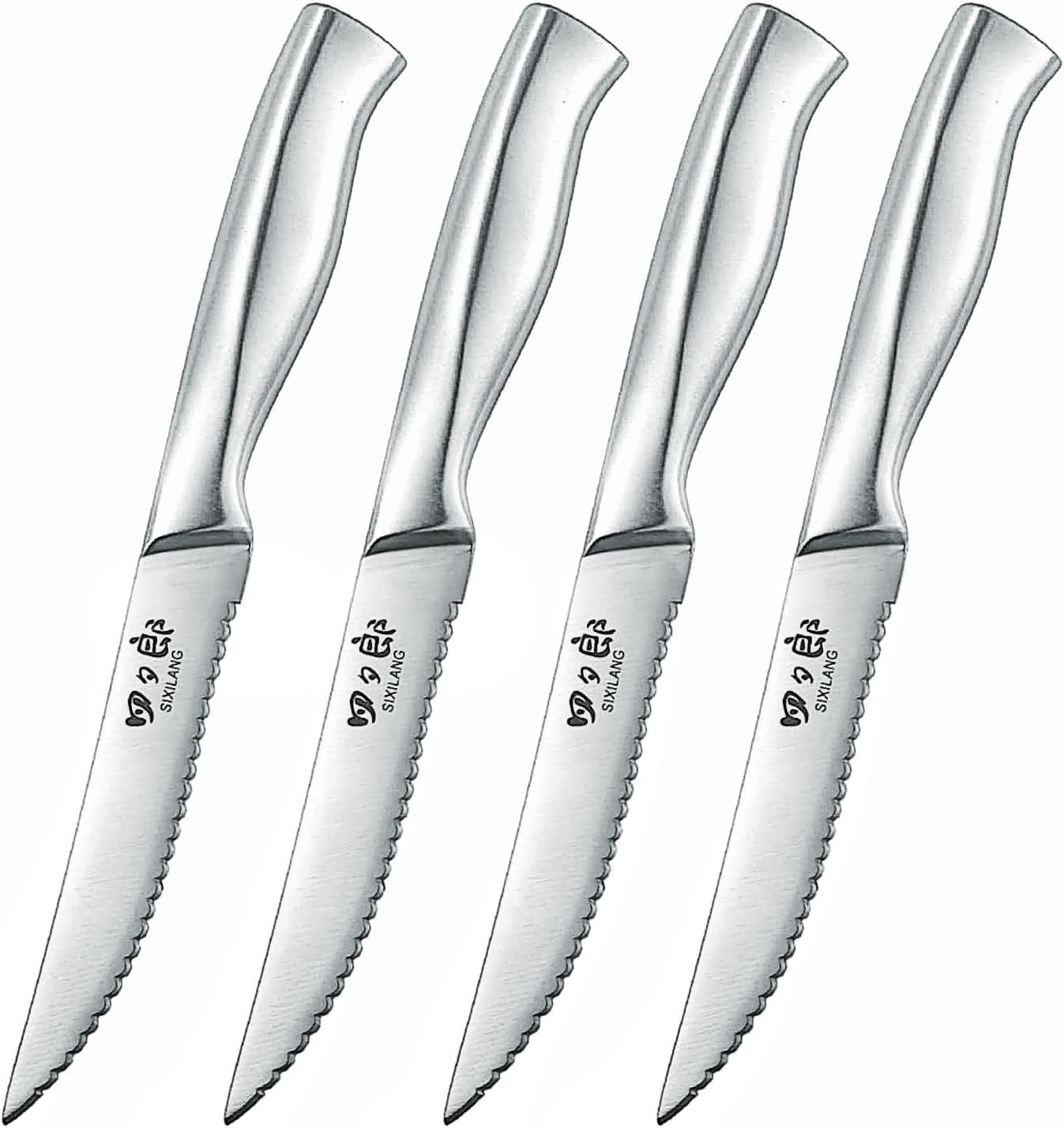 Steak Knives Set, Serrated Steak Knives Set of 8, German Stainless Steel Steak Knife Serrated Dishwasher Safe, Home Gifts for Men and Women