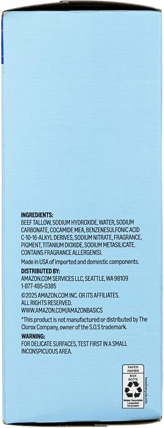 Amazon Basics Steel Wool Soap Pads, Reusable, Cuts Grease and Removes Rust, 10 Count, Pack of 1