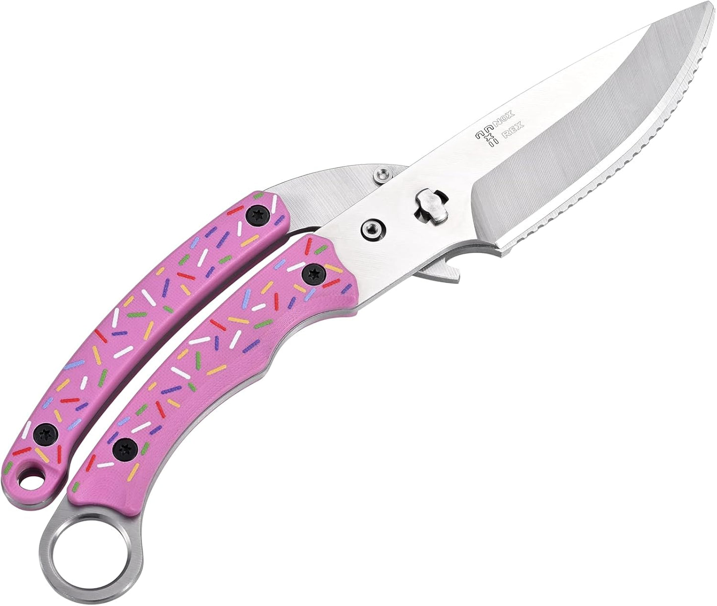 Heavy Duty Kitchen shears, all Purpose shears for food, Poultry Scissors, Stainless Steel Kitchen Scissors for camping, baking G10 Donut Pink