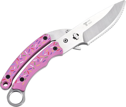 Heavy Duty Kitchen shears, all Purpose shears for food, Poultry Scissors, Stainless Steel Kitchen Scissors for camping, baking G10 Donut Pink