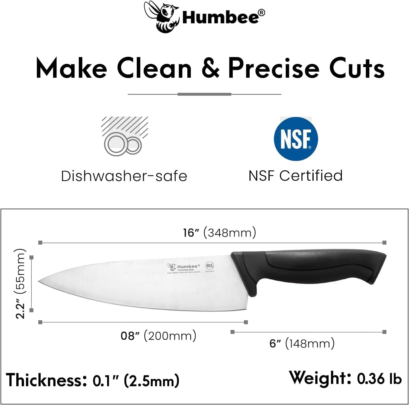 7.5-Inch Nakiri Knife, High Carbon Stainless Steel Hollow Grind Blade, Razor Sharp Edge, Ergonomic Non-Slip Handle, Cleaver Style, DT-50 Series, Orange