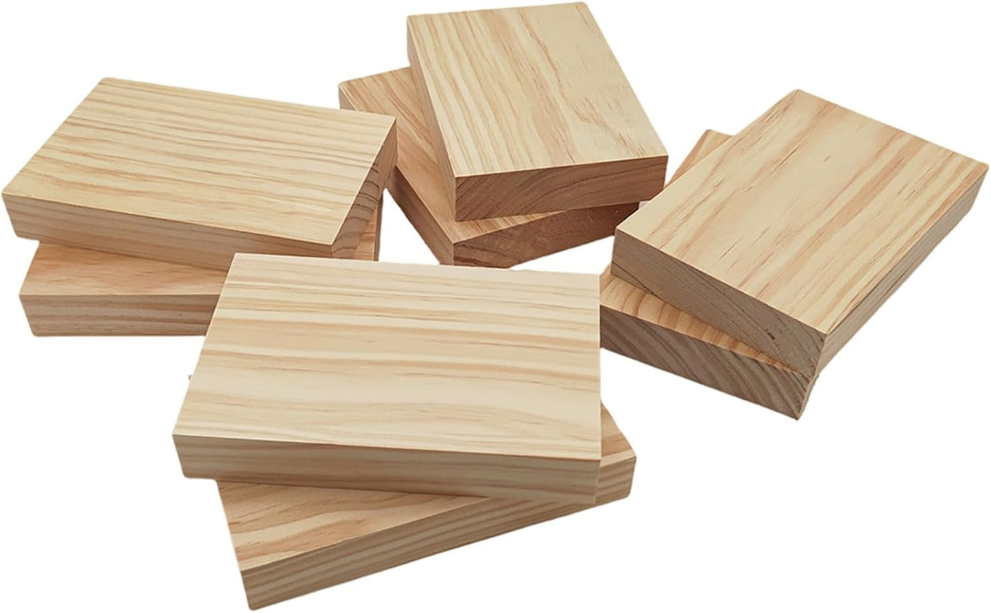 4PCS Rectangle Wood Boards Unfinished Wood Blocks for Crafting, 8x6x1in Blank Whittling Wooden Blocks for Wood Carving,Painting & Burning